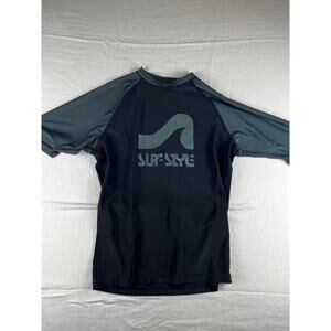 Surf Style Black Gray Dri-Fit Athletic Shirt Large Excellent o2/33